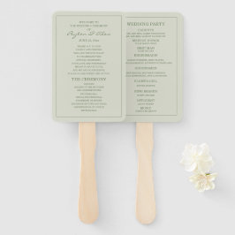 Elegant Zachte Mint Salie Groene Huwelijksprogramm Handwaaier