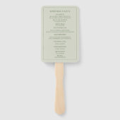 Elegant Zachte Mint Salie Groene Huwelijksprogramm Handwaaier (Achterkant)