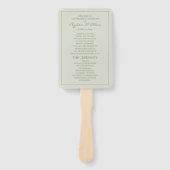 Elegant Zachte Mint Salie Groene Huwelijksprogramm Handwaaier (Voorkant)