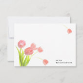 Elegant Zachte Roze Tulpen Bedankkaart (Achterkant)