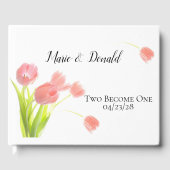 Elegant Zachte Roze Tulpen Gastenboek (Voorkant)