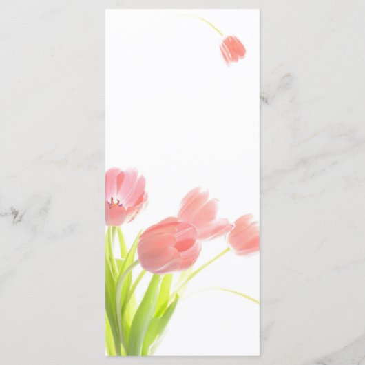 Elegant Zachte Roze Tulpen Menu (Achterkant)