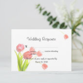 Elegant Zachte Roze Tulpen RSVP Kaartje (Staand voorkant)