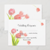 Elegant Zachte Roze Tulpen RSVP Kaartje (Voorkant / Achterkant)