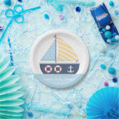 Elegant zailboot Nautical Baby shower Supply Papieren Bordje (Feest)