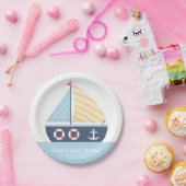 Elegant zailboot Nautical Baby shower Supply Papieren Bordje (Feest)