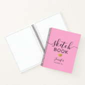 Elegant zakboekje Heart Name Script Roze Notitieboek (Binnen)