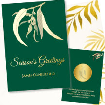 Elegant Zakelijk Botanisch Kerstgroen Goud