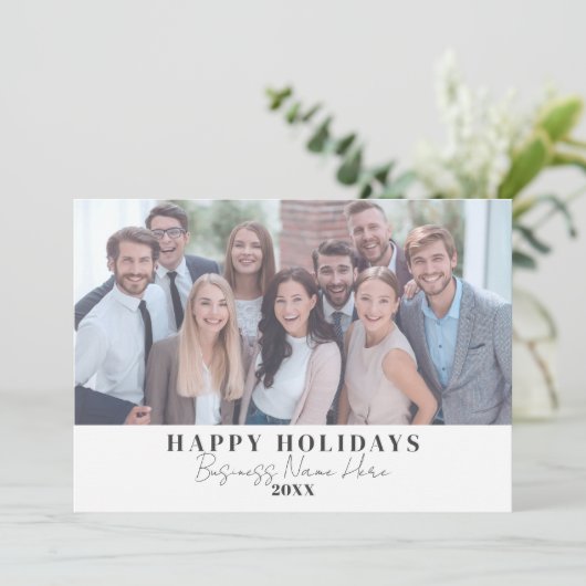 Elegant zakelijk kerstfeest feestdagenkaart (Staand voorkant)