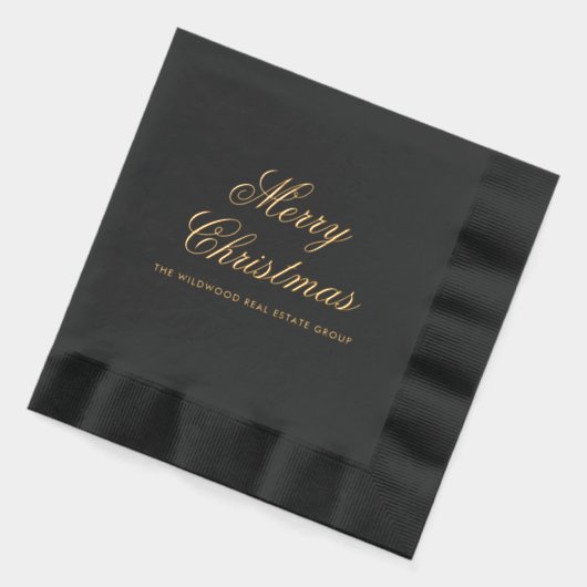 Elegant zakelijk kerstfeest folie servetten (Links)