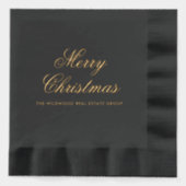 Elegant zakelijk kerstfeest folie servetten (Voorkant)