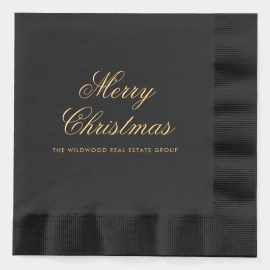 Elegant zakelijk kerstfeest folie servetten (Voorkant)