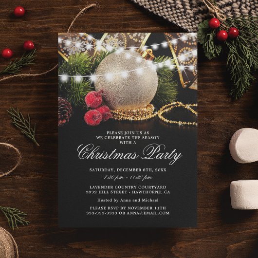 Elegant Zakelijk Kerstfeest Gala Kaart