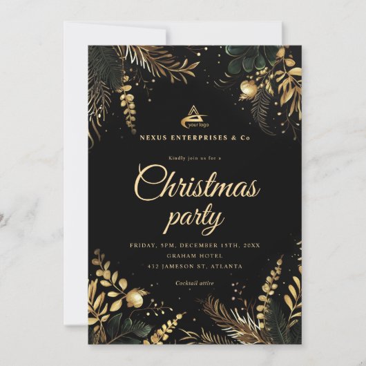 Elegant zakelijk kerstfeest kaart (Voorkant)