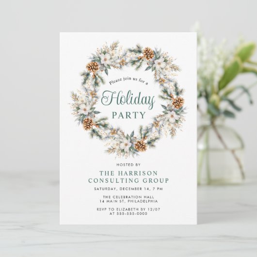 Elegant zakelijk kerstfeest kaart (Staand voorkant)