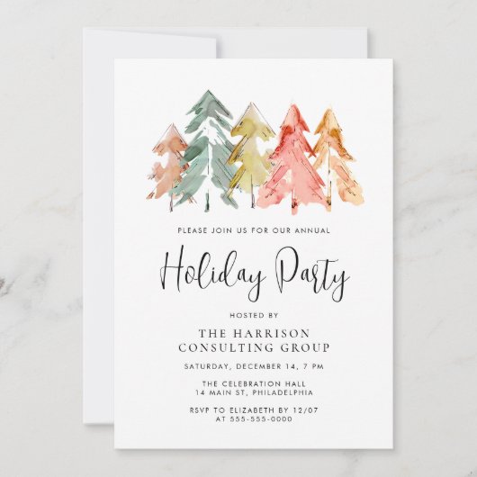 Elegant zakelijk kerstfeest kaart (Voorkant)