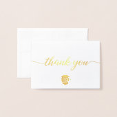 Elegant zakelijk logo Dank u klein echt Folie Kaarten (Voorkant met envelop)