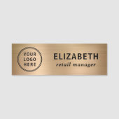 Elegant Zakelijk Logo Goud Naamplaatje (Voorkant)