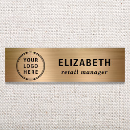 Elegant Zakelijk Logo Goud Naamplaatje