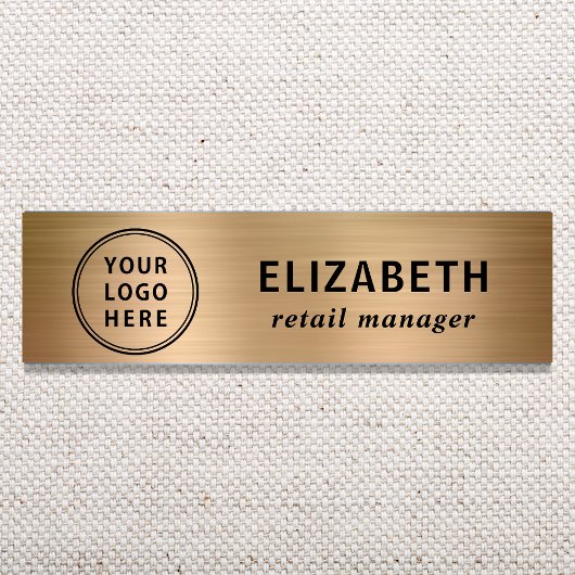 Elegant Zakelijk Logo Goud Naamplaatje