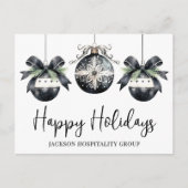 Elegant Zakelijk Logo Kerstmis Feestdagenkaart (Voorkant)