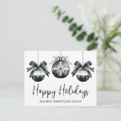 Elegant Zakelijk Logo Kerstmis Feestdagenkaart (Staand voorkant)