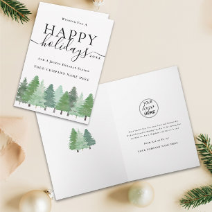 Elegant zakelijk logo Kerstmis Winter Bosland Feestdagen Kaart