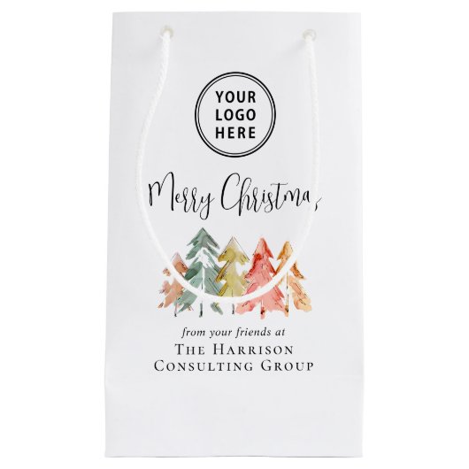 Elegant zakelijk logo Prettig kerstfeest Klein Cadeauzakje (Voorkant)