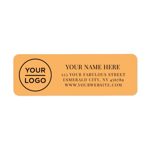 Elegant Zakelijk Logo Retouradres Etiket (Voorkant)