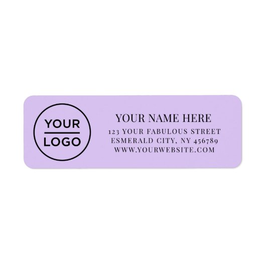 Elegant Zakelijk Logo Retouradres Etiket (Voorkant)