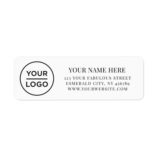 Elegant Zakelijk Logo Retouradres Etiket (Voorkant)
