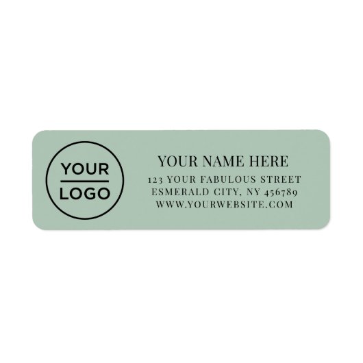 Elegant Zakelijk Logo Retouradres Etiket (Voorkant)