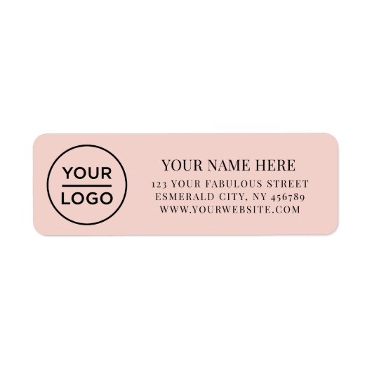 Elegant Zakelijk Logo Retouradres Etiket (Voorkant)