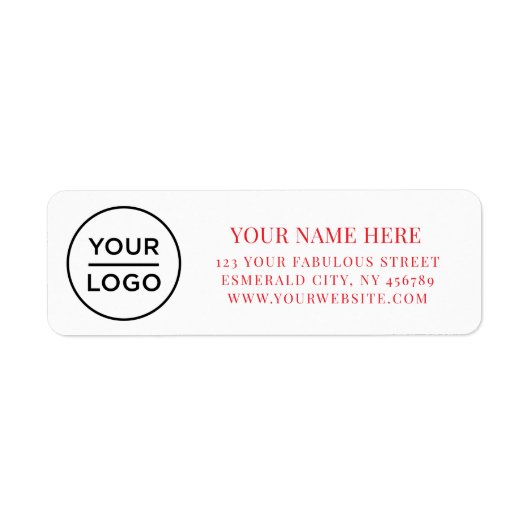 Elegant Zakelijk Logo Retouradres Etiket (Voorkant)