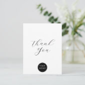Elegant zakelijk logo script Bedankt Wit Briefkaart (Staand voorkant)