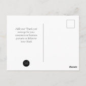 Elegant zakelijk logo script Bedankt Wit Briefkaart (Achterkant)