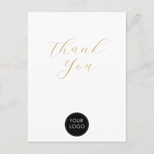 Elegant Zakelijk Logo Script Bedankt Wit Briefkaart (Voorkant)
