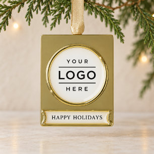 Elegant zakelijk logo zakelijke Prettige Feestdage Verguld Banner Ornament