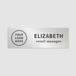 Elegant zakelijk logo zilver naamplaatje