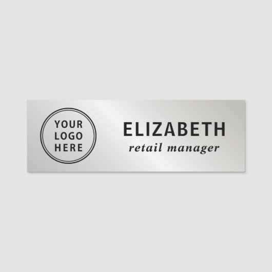 Elegant zakelijk logo zilver naamplaatje (Voorkant)