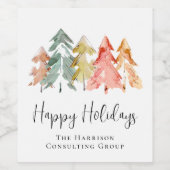 Elegant Zakelijk Prettige Feestdagen Kerstmis Wijn Etiket (Enkel label)