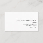 Elegant Zakelijk Professioneel Zwart Chic Visitekaartje (Achterkant)