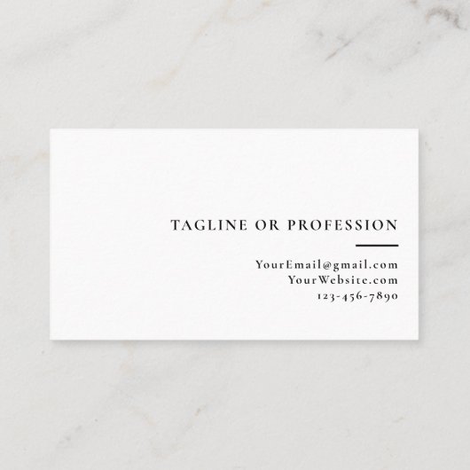 Elegant Zakelijk Professioneel Zwart Chic Visitekaartje (Achterkant)