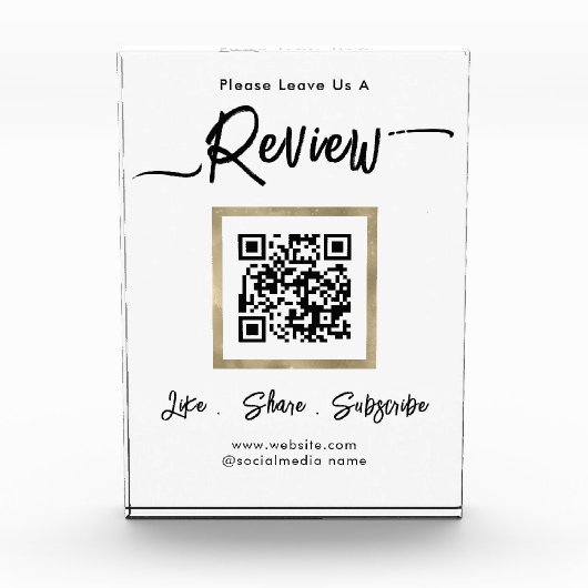 Elegant Zakelijk Review QR Code Fotoblok (Voorkant)