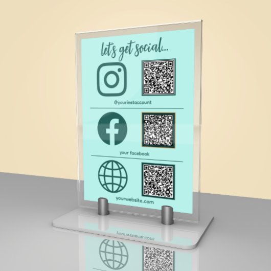 Elegant zakelijk social media teken met QR-code Kaart