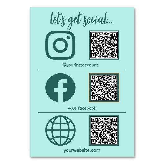 Elegant zakelijk social media teken met QR-code Kaart (Voorkant)
