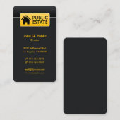 Elegant zakelijk zwart onroerend goed visitekaartje (Voorkant / Achterkant)