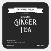 Elegant Zakelijk Zwart Vierkant Productlabel Vierkante Sticker (Voorkant)