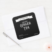 Elegant Zakelijk Zwart Vierkant Productlabel Vierkante Sticker (Envelop)