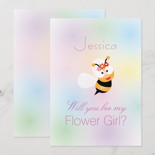 Elegant zal je mijn bridesmaïde-medium zijn kaart (Voorkant / Achterkant)